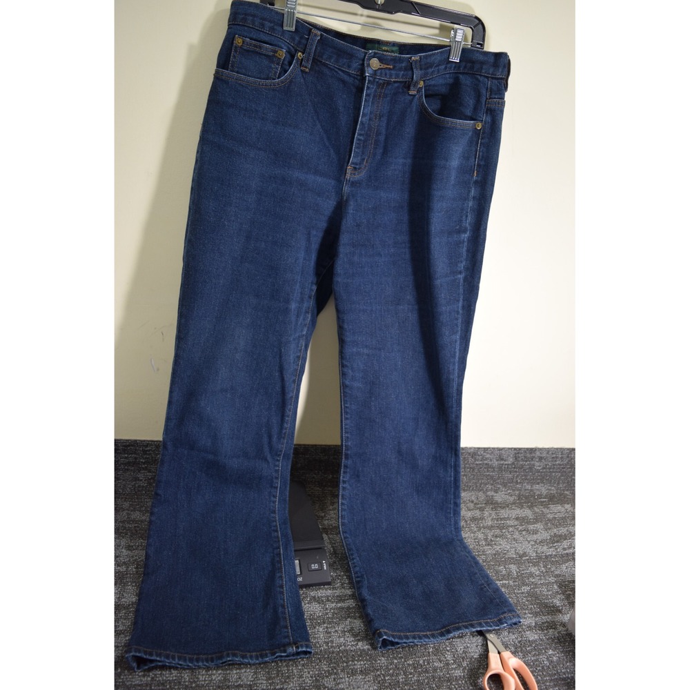 Ralph Lauren LRL Classic 5 Pocket Bootcut Denim Blue Jeans WOMENS 14 38x31.5